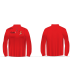 Sudadera roja de 1/2 cremallera con escudo