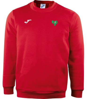 Sudadera roja cuello redondo con escudo